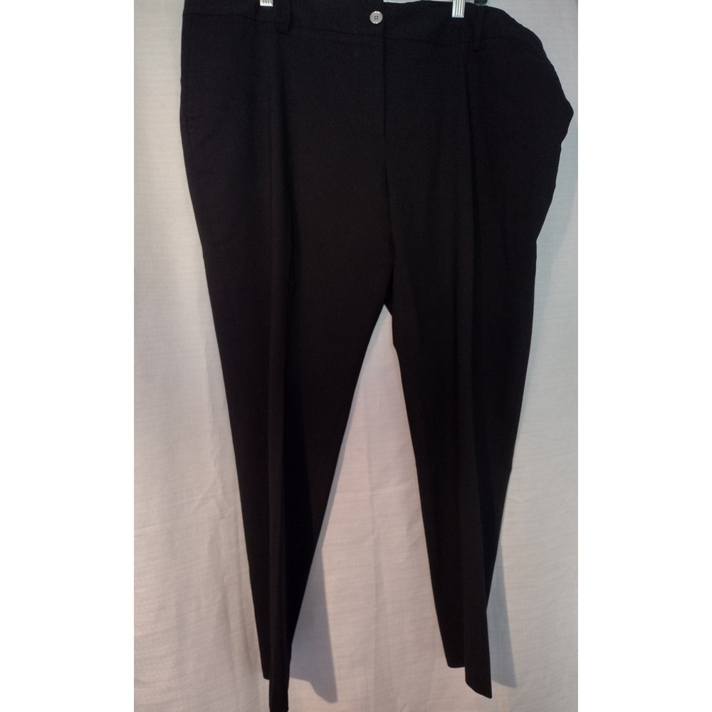 Michael Michael Kors Black Straight Leg Stretch Pants 20W Silver MK Logo NWT